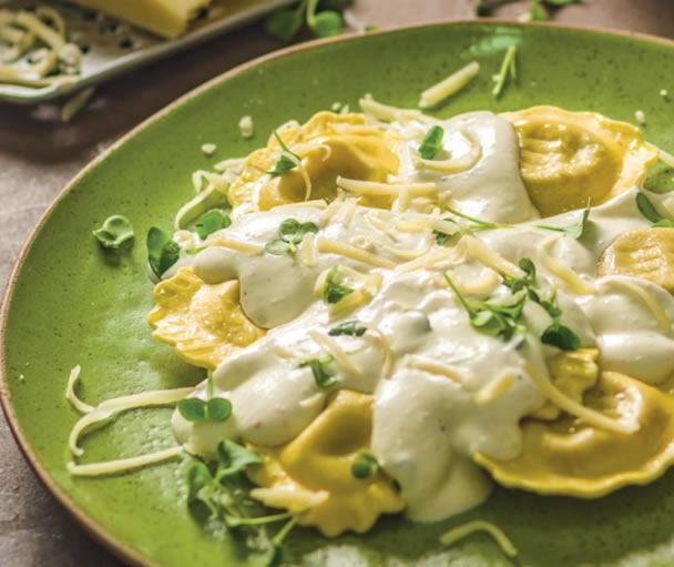 Ravioli ao Molho de Coalhada